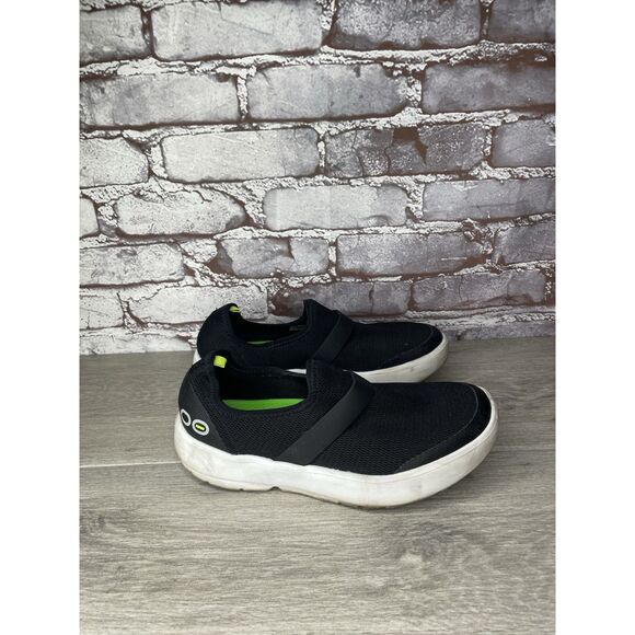Oofos Black Fabric Slip On Recovery Shoes Women Sz 38.5EU/8M US - Picture 14 of 16